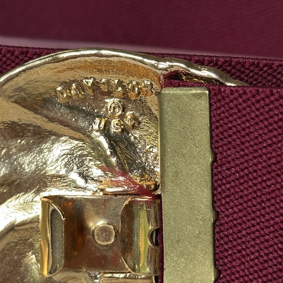 Vintage 80s Day Lor Stretch Large Buckle Belt - Picture 2 of 5